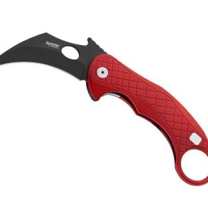 Couteau karambit rouge lame noire