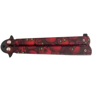 Couteau papillon d'entrainement rouge combat